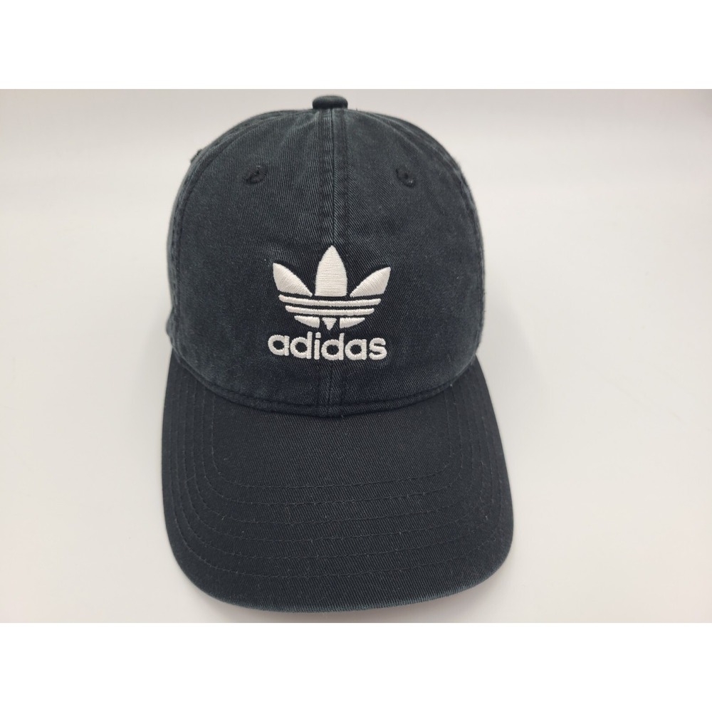 Women Adidas Trefoil OSFW Strapback Adjustable Hat Cap Baseball‎ Mom Black White